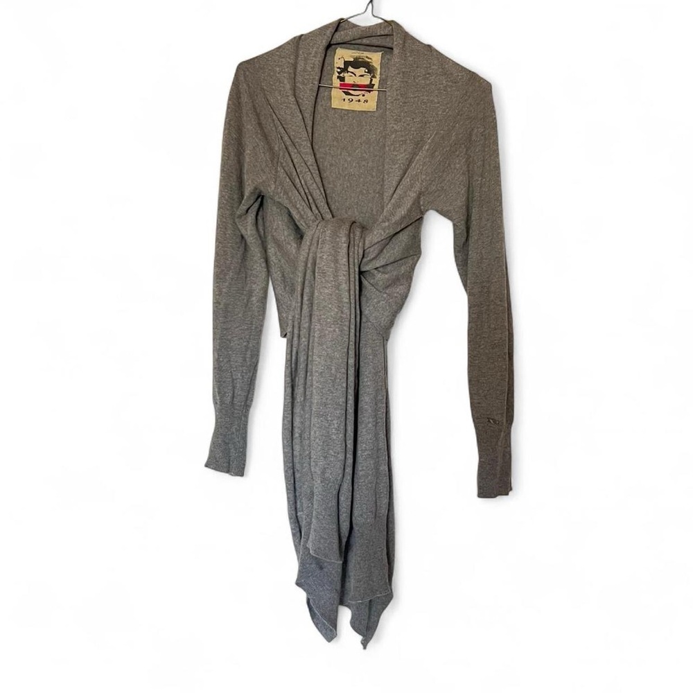 Vintage LTB wool grey melange long cardigan
